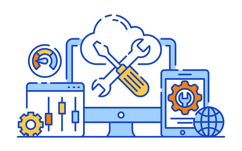 CSのデータが一元管理されているイメージイラスト