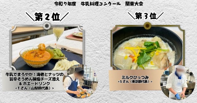 牛乳料理コンクール第２位～第３位