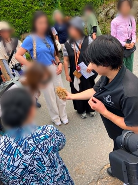 デントコーンサイレージの香りをかがせていただく参加者のみなさん